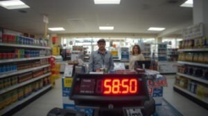 Expensive Winfield Blue price displayed at a local Australian servo tobacco counter.